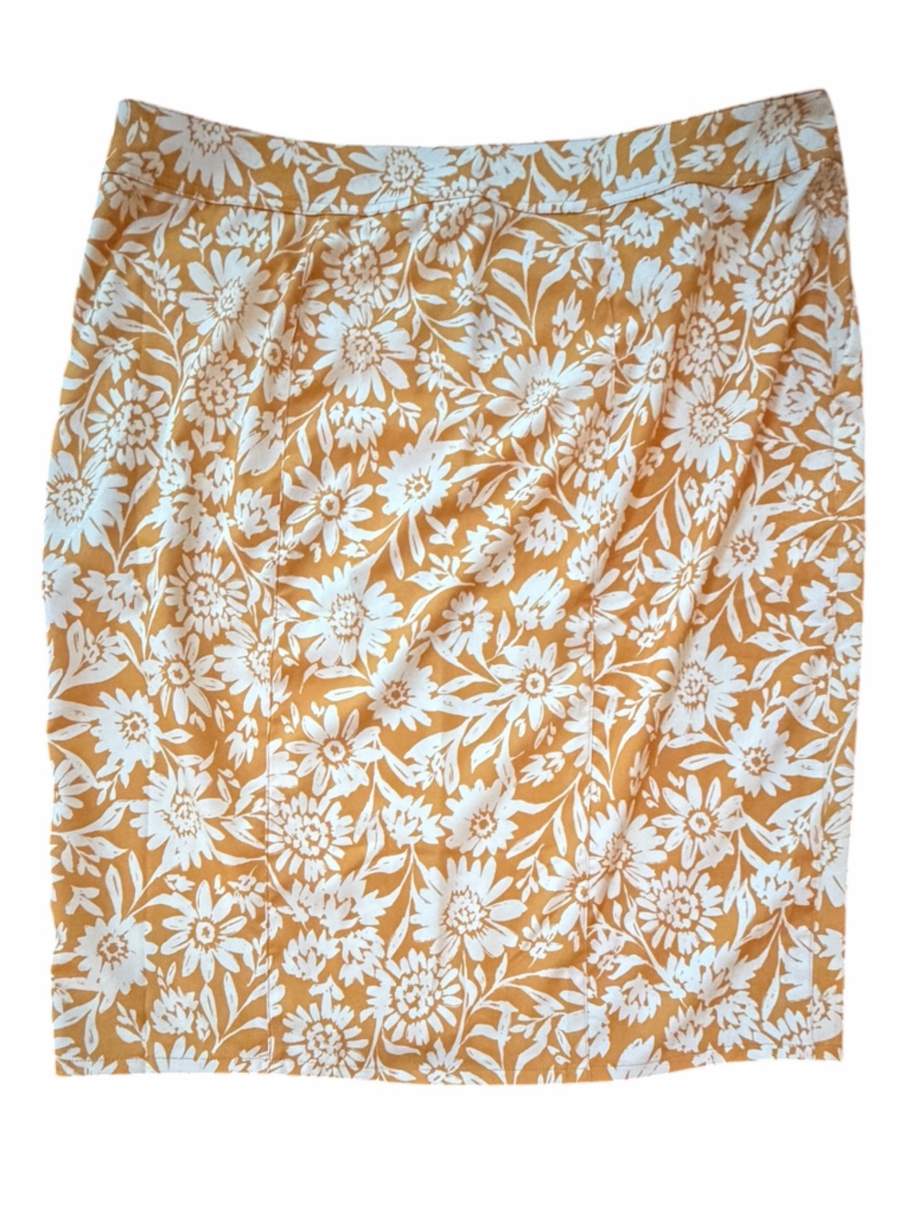 NEW Ripskirt Hawaii Saffron Sun Gold and White Floral Print Wrap Skirt XXL - Picture 2 of 10